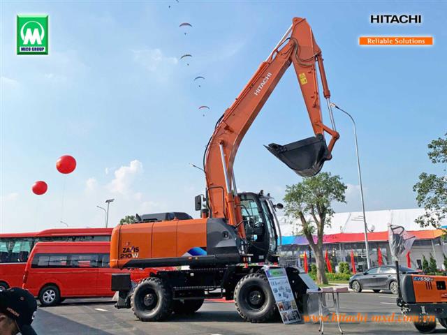 Máy đào bánh lốp HITACHI ZX210W tự hào với năng suất cao và chi phí vận hành thấp