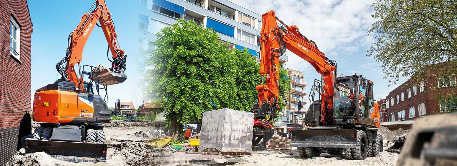 Xe đào bánh lốp Hitachi Wheeled excavator